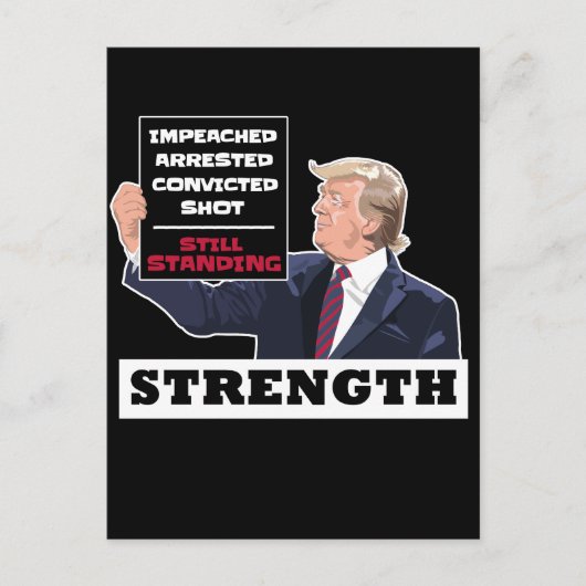 Donald Trump 2024 Presidential Strength Winning Briefkaart (Voorkant)