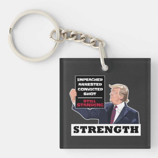 Donald Trump 2024 Presidential Strength Winning Sleutelhanger (voorkant)