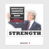 Donald Trump 2024 Presidential Strength Winning Sticker (Vel)