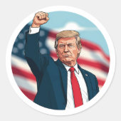 Donald Trump 2024 Ronde Sticker (Voorkant)