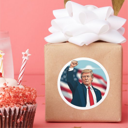 Donald Trump 2024 Ronde Sticker (Feest)