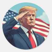 Donald Trump 2024 Ronde Sticker (Voorkant)
