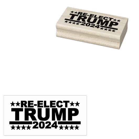 DONALD TRUMP 2024 STAMP WOOD ART HERKIEZEN RUBBERSTEMPEL (Gestempeld)