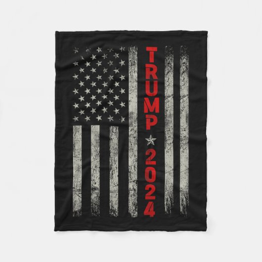 Donald Trump 2024 Take America Back American Flag Fleece Deken (Voorkant)