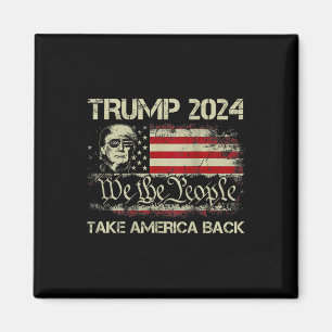 Donald Trump 2024 Take America Back American Flag Magneet