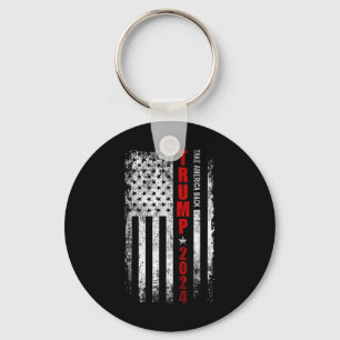 Donald Trump 2024 Take America Back American Flag Sleutelhanger
