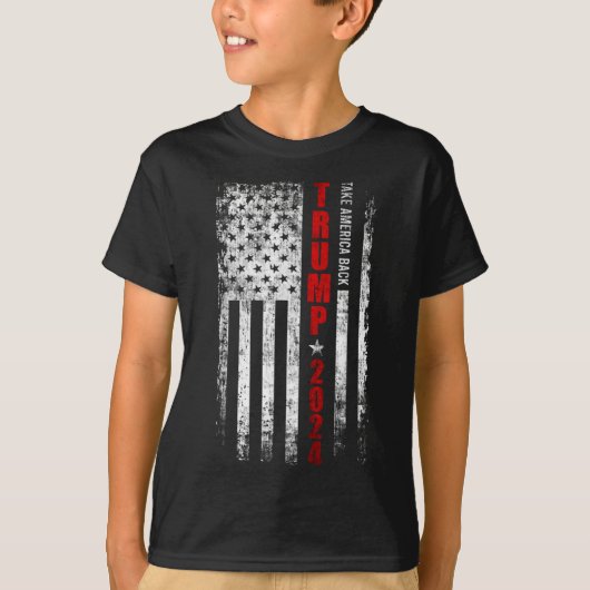 Donald Trump 2024 Take America Back American Flag T-shirt (Voorkant)