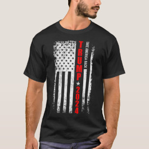 Donald Trump 2024 Take America Back American Flag T-shirt