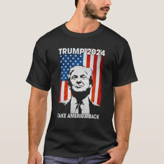 Donald Trump 2024 Take America Back American Flag T-shirt