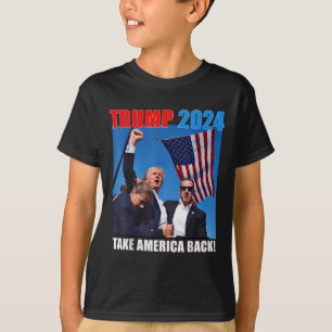 Donald Trump 2024 Take America Back American Flag T-shirt