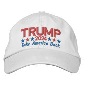 Donald Trump 2024 Take America Back Patriottische  Geborduurde Pet (Voorkant)