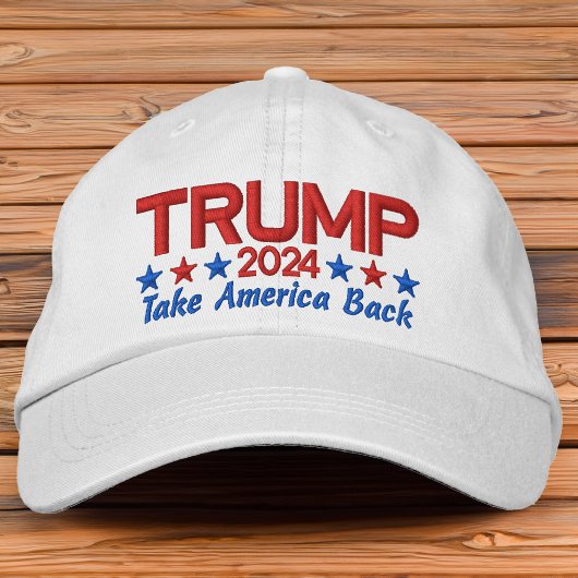 Donald Trump 2024 Take America Back Patriottische  Geborduurde Pet