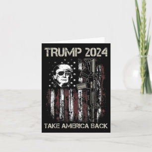 Donald Trump 2024 Take America Back USA Flag Pisto Kaart
