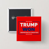 Donald Trump 2024 Trump won Vierkante Button 5,1 Cm (Voorkant /achterkant)