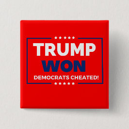 Donald Trump 2024 Trump won Vierkante Button 5,1 Cm