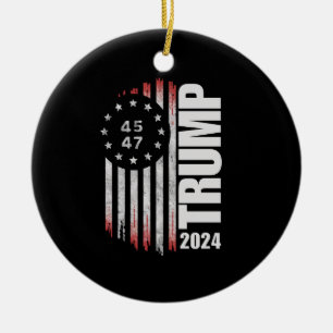 Donald Trump 2024 Verkiezing Stem 45 47 Amerikaans Keramisch Ornament