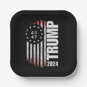 Donald Trump 2024 Verkiezing Stem 45 47 Amerikaans Papieren Bordje