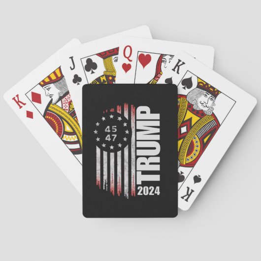Donald Trump 2024 Verkiezingsstem 45 47 Amerikaans Pokerkaarten (Achterkant)