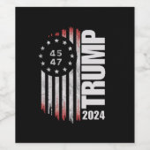 Donald Trump 2024 Verkiezingsstem 45 47 Amerikaans Wijn Etiket (Enkel label)