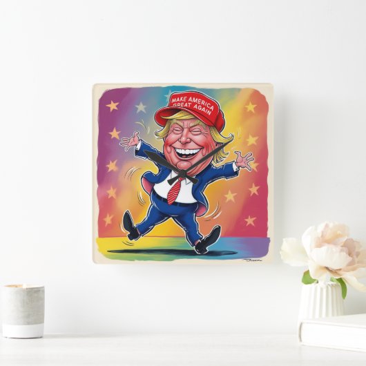 Donald Trump 2024 Vierkante Klok (Huis)