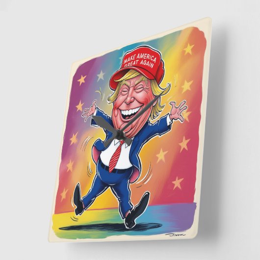 Donald Trump 2024 Vierkante Klok (Hoek)