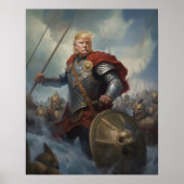 Donald Trump 2024 Viking Warrior Hero Funny AI Poster (Voorkant)
