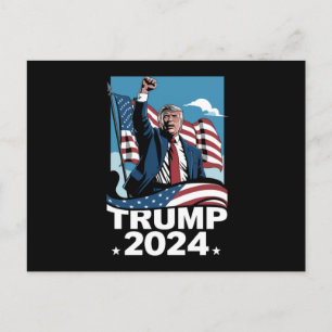 Donald Trump 2024 VS Verkiezing Amerikaanse Vlag Briefkaart