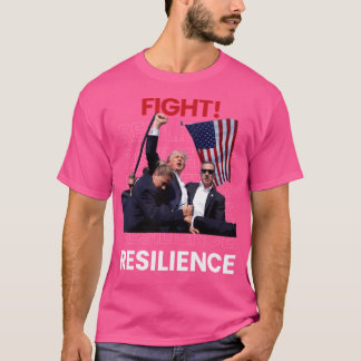Donald Trump 2024 vuist verhogen Veerkracht Whit T-shirt