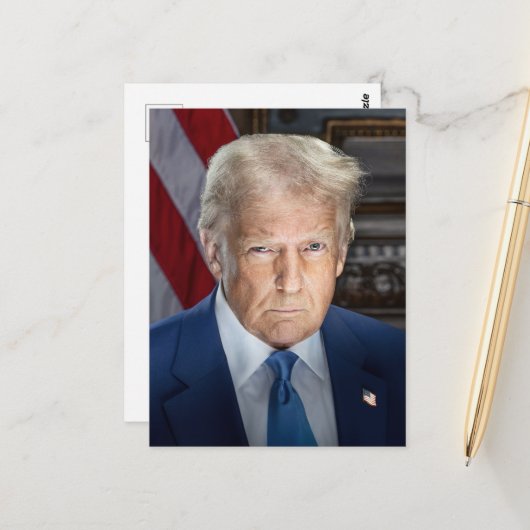 Donald Trump 2025 Amerikaans President Briefkaart (Voorkant / Achterkant in situ)