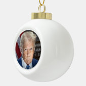 Donald Trump 2025 Amerikaans President Keramische Bal Ornament (Rechts)