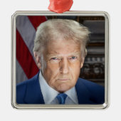 Donald Trump 2025 Amerikaans President Metalen Ornament (Voorkant)