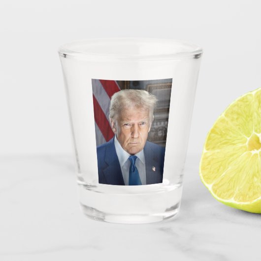 Donald Trump 2025 Amerikaans President Shot Glas (Voorkant)