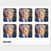 Donald Trump 2025 Amerikaans President Vierkante Sticker (Vel)