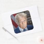 Donald Trump 2025 Amerikaans President Vierkante Sticker (Envelop)
