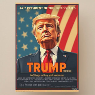 Donald Trump 2025 ironische grap serie cover  Feestdagenkaart