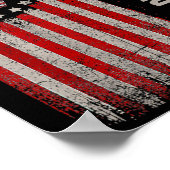 Donald Trump 2025 neemt de Amerikaanse vlag van Am Poster (Hoek)