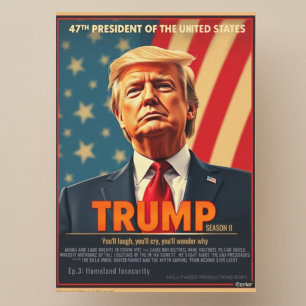 Donald Trump 2026 ironische pret serie cover Feestdagenkaart
