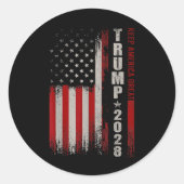 Donald Trump 2028 Keep America Great Election Vere Ronde Sticker (Voorkant)