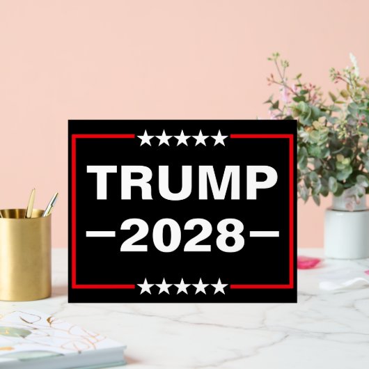 Donald Trump 2028 President Acryl Bord (Huwelijk)