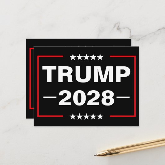 Donald Trump 2028 President Briefkaart (Voorkant / Achterkant in situ)