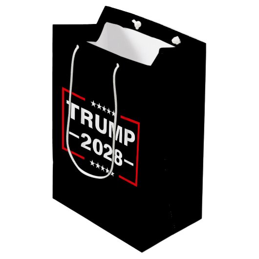 Donald Trump 2028 President Medium Cadeauzakje (Voorkant Gekanteld)