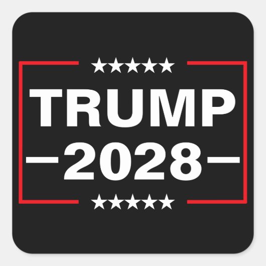 Donald Trump 2028 President Vierkante Sticker (Voorkant)