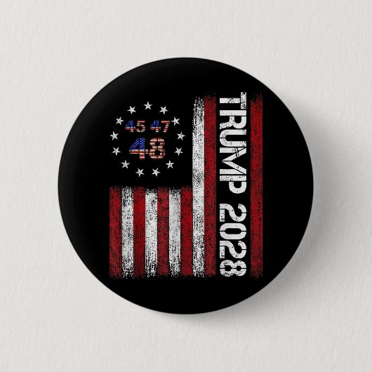 Donald Trump 2028 Trump 45 47 48e President Ameri Ronde Button 5,7 Cm (Voorkant)