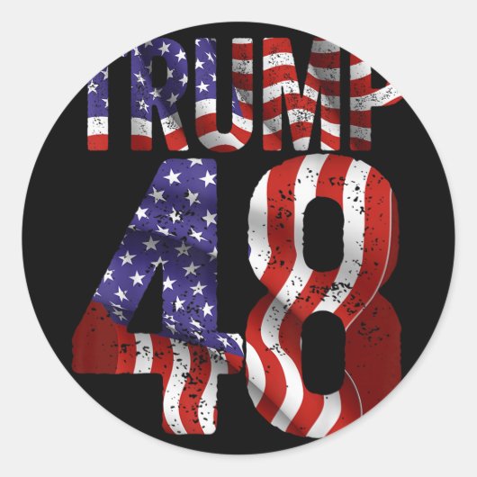 Donald Trump 2028 Trump 45 47 48e President Ameri Ronde Sticker (Voorkant)
