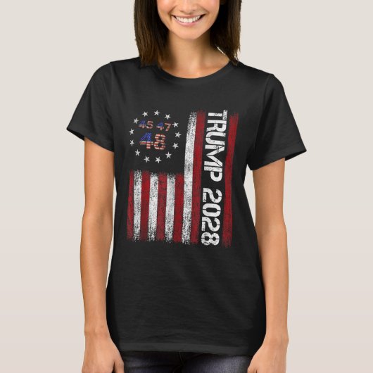 Donald Trump 2028 Trump 45 47 48e President Ameri T-shirt (Voorkant)