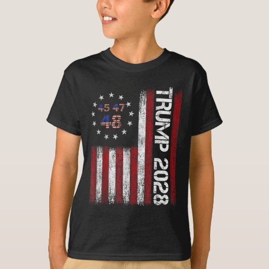 Donald Trump 2028 Trump 45 47 48e President Ameri T-shirt (Voorkant)