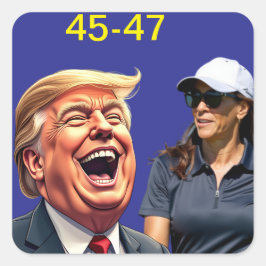 Donald Trump 45-47 Kamala Harris Vierkante Sticker