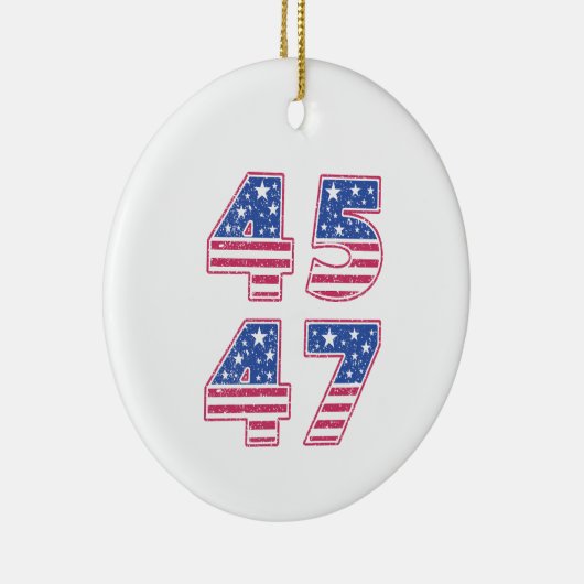 Donald Trump 45-47 Keramisch Ornament (Rechts)