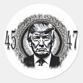 Donald Trump 45/47 Ronde Sticker