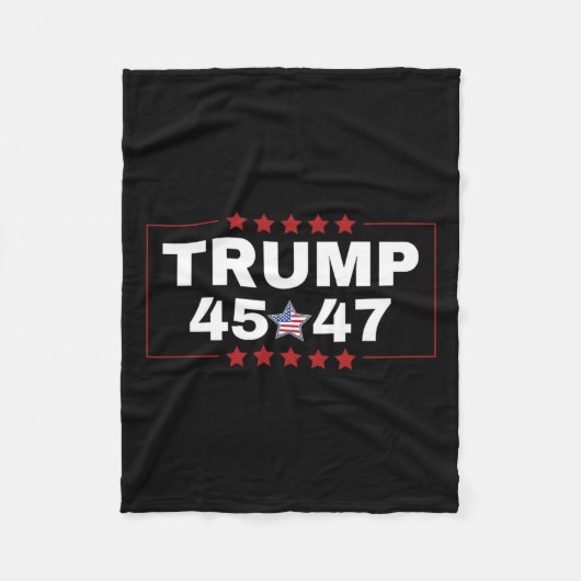 Donald Trump 45 47e T-shirt van het Amerikaanse Pr Fleece Deken (Voorkant)